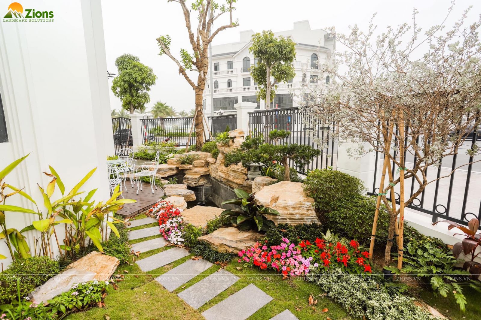 thi công sân vườn biệt thự vinhomes